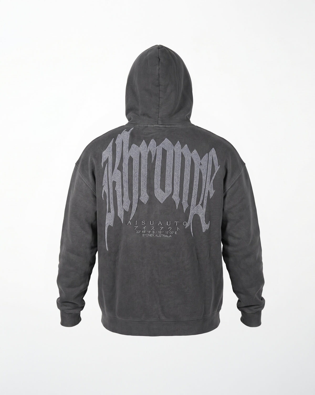 Faded Grey Urban Street oversized hoodie by KHROME AISUAUTO