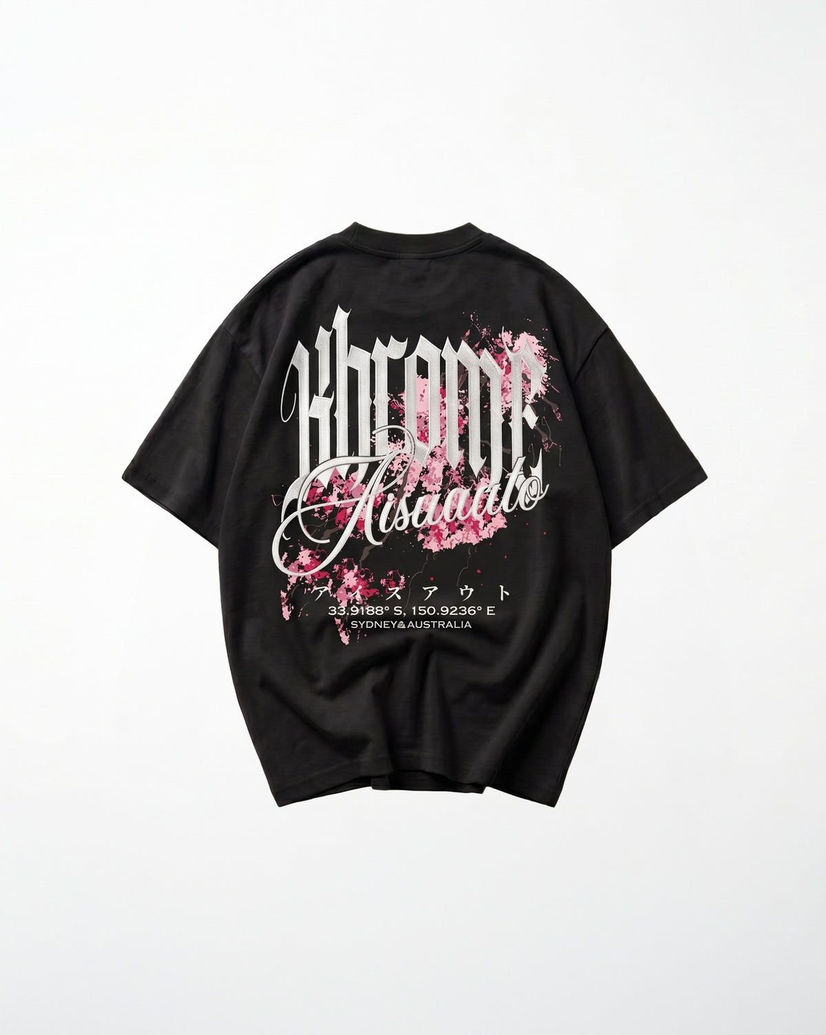 Black Minimarisuto Sakura oversized T-shirt by KHROME AISUAUTO