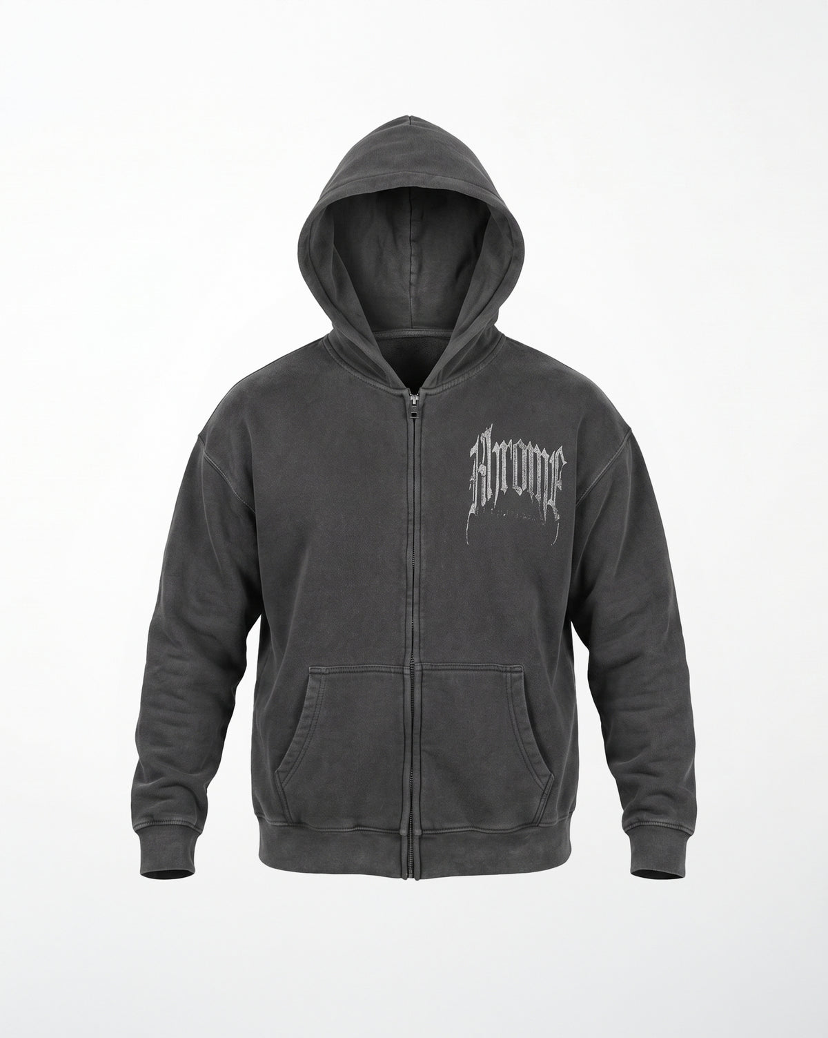 Faded Grey Urban Street oversized hoodie by KHROME AISUAUTO, view 2