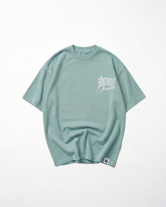 KA MINIMARISUTO TEAL SHIRT EMBROIDERY WHITE