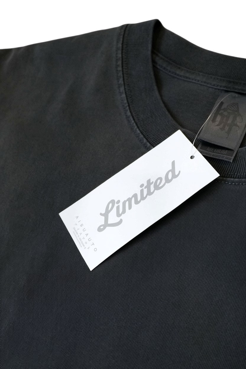 KHROME KA URBAN STREET faded black 100% cotton oversized t-shirt with crew neck and dropped shoulders.