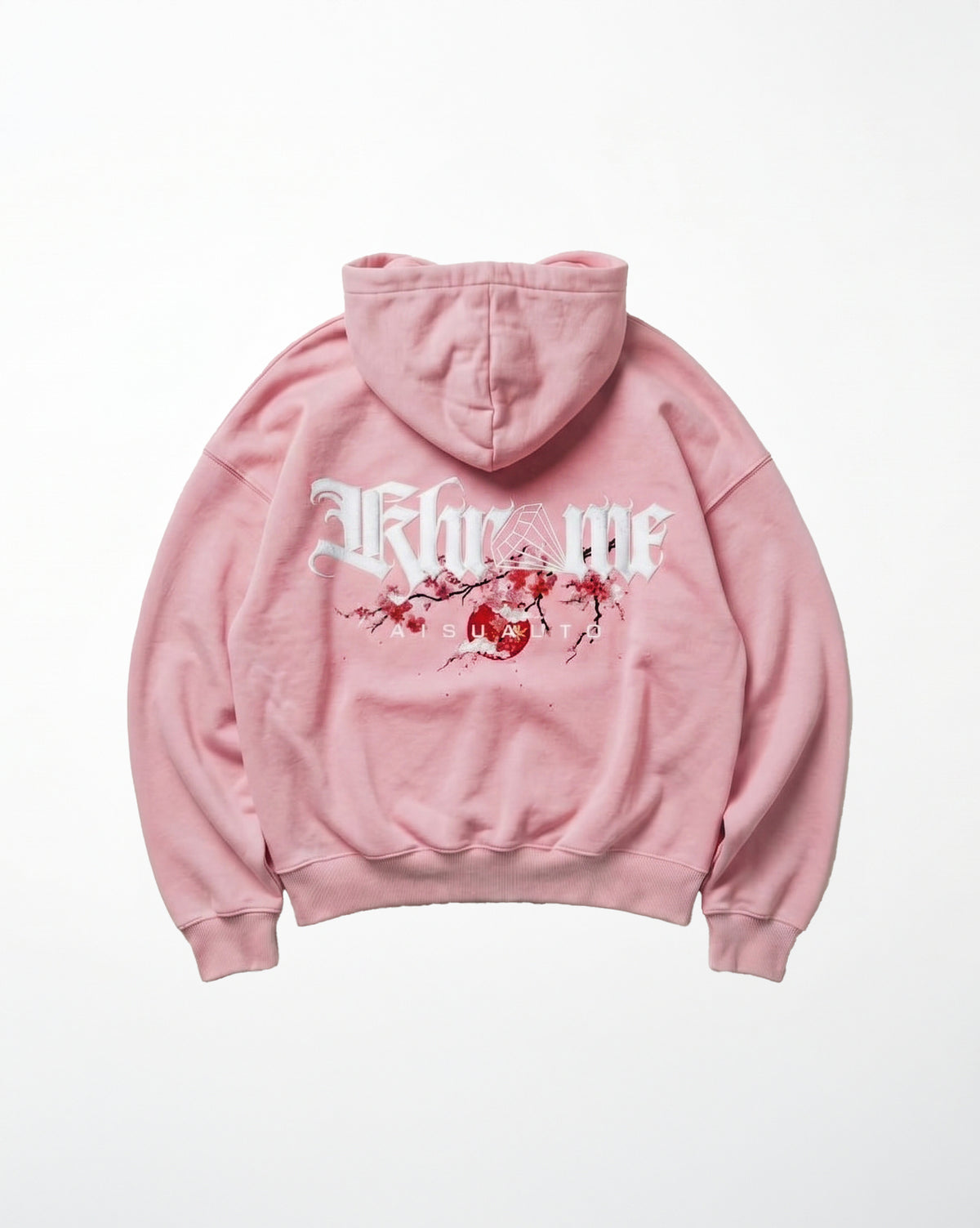 Baby Pink Kuromu Sakura oversized hoodie by KHROME AISUAUTO