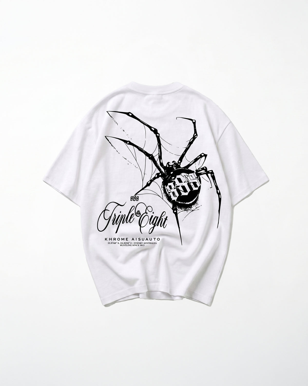 White Dakusukai Spider oversized T-shirt by KHROME AISUAUTO