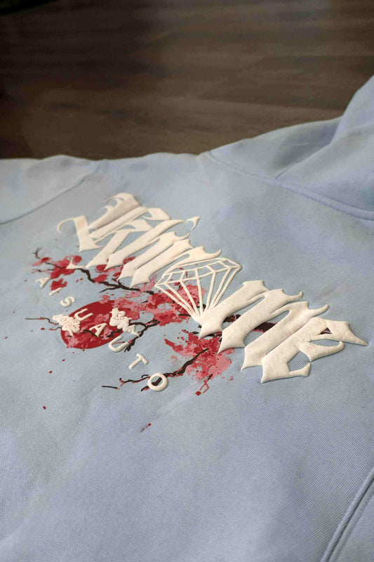 KUROMU SAKURA HOODY BABY BLUE