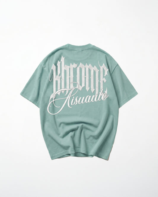 KA MINIMARISUTO TEAL SHIRT EMBROIDERY WHITE