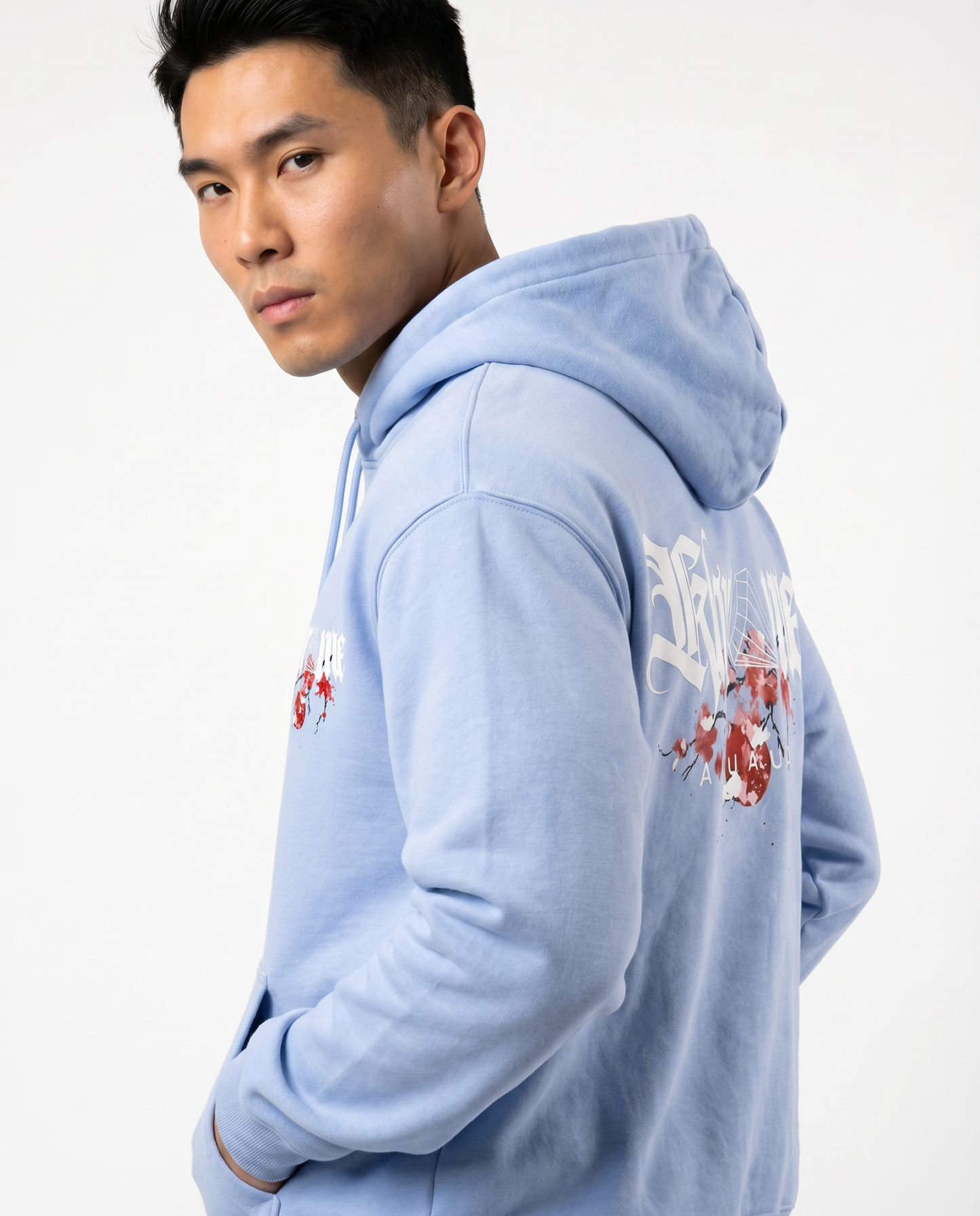BABY BLUE KUROMU SAKURA HOODIE