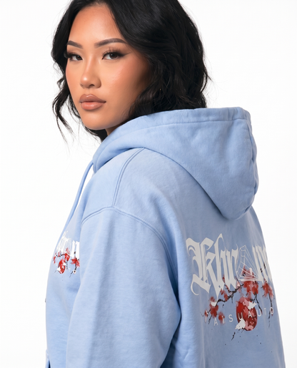 BABY BLUE KUROMU SAKURA HOODIE