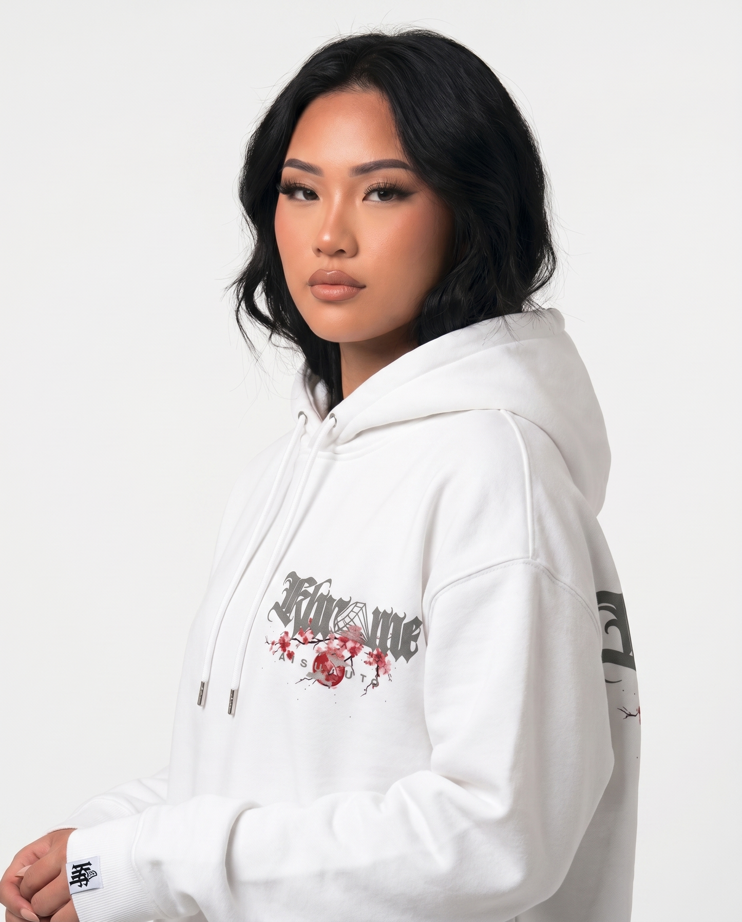 WHITE KUROMU SAKURA HOODIE