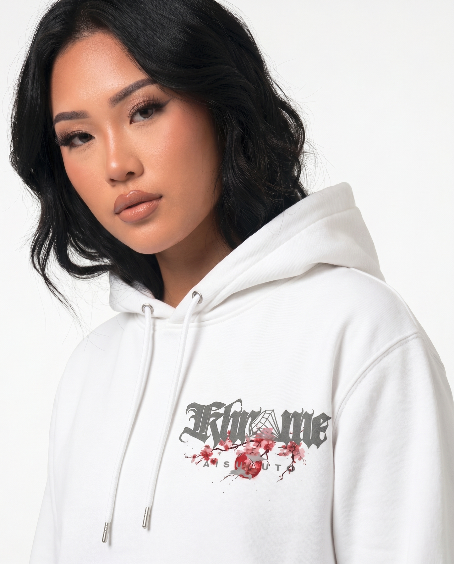 WHITE KUROMU SAKURA HOODIE