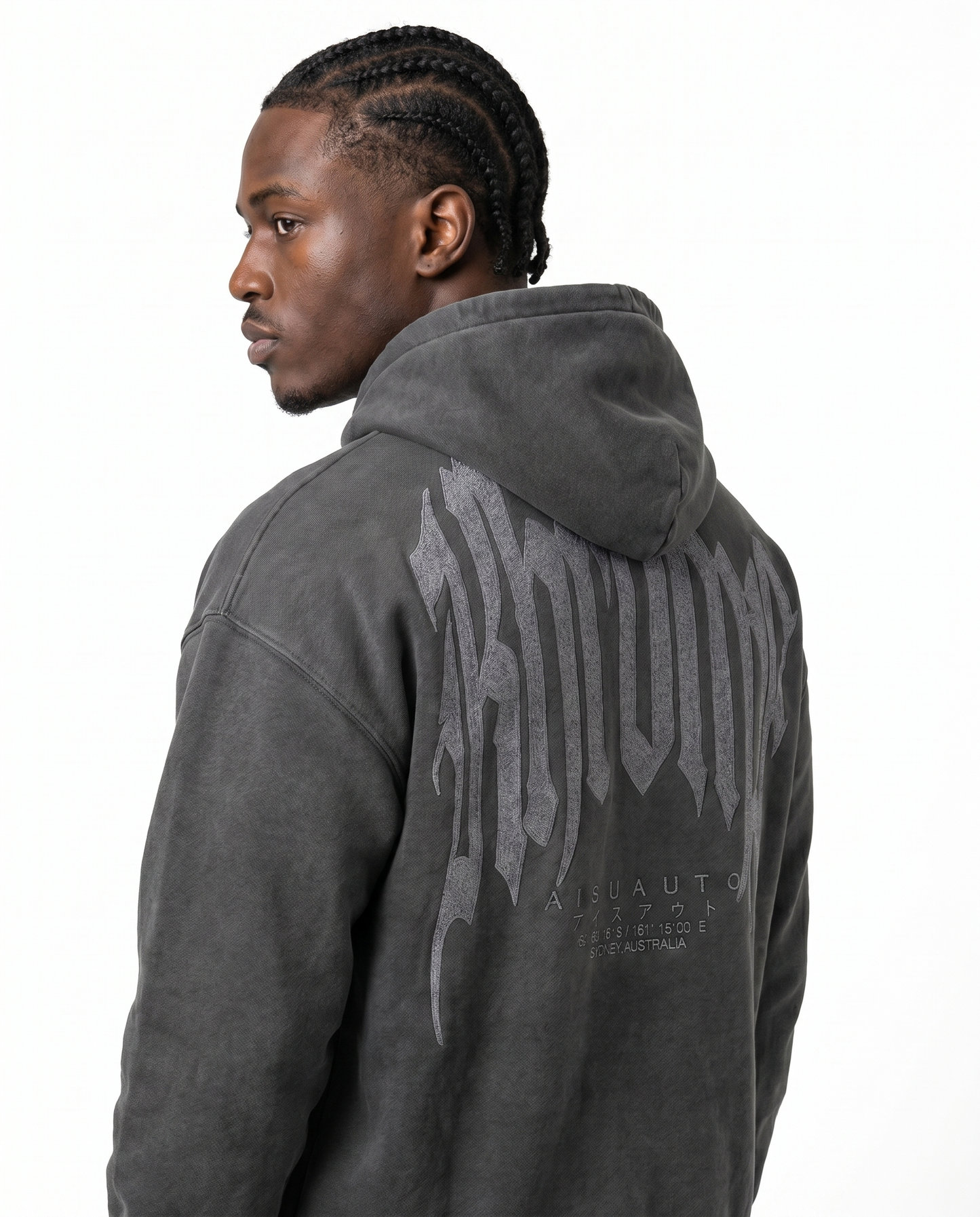 FADED GREY URBAN STREET HOODIE