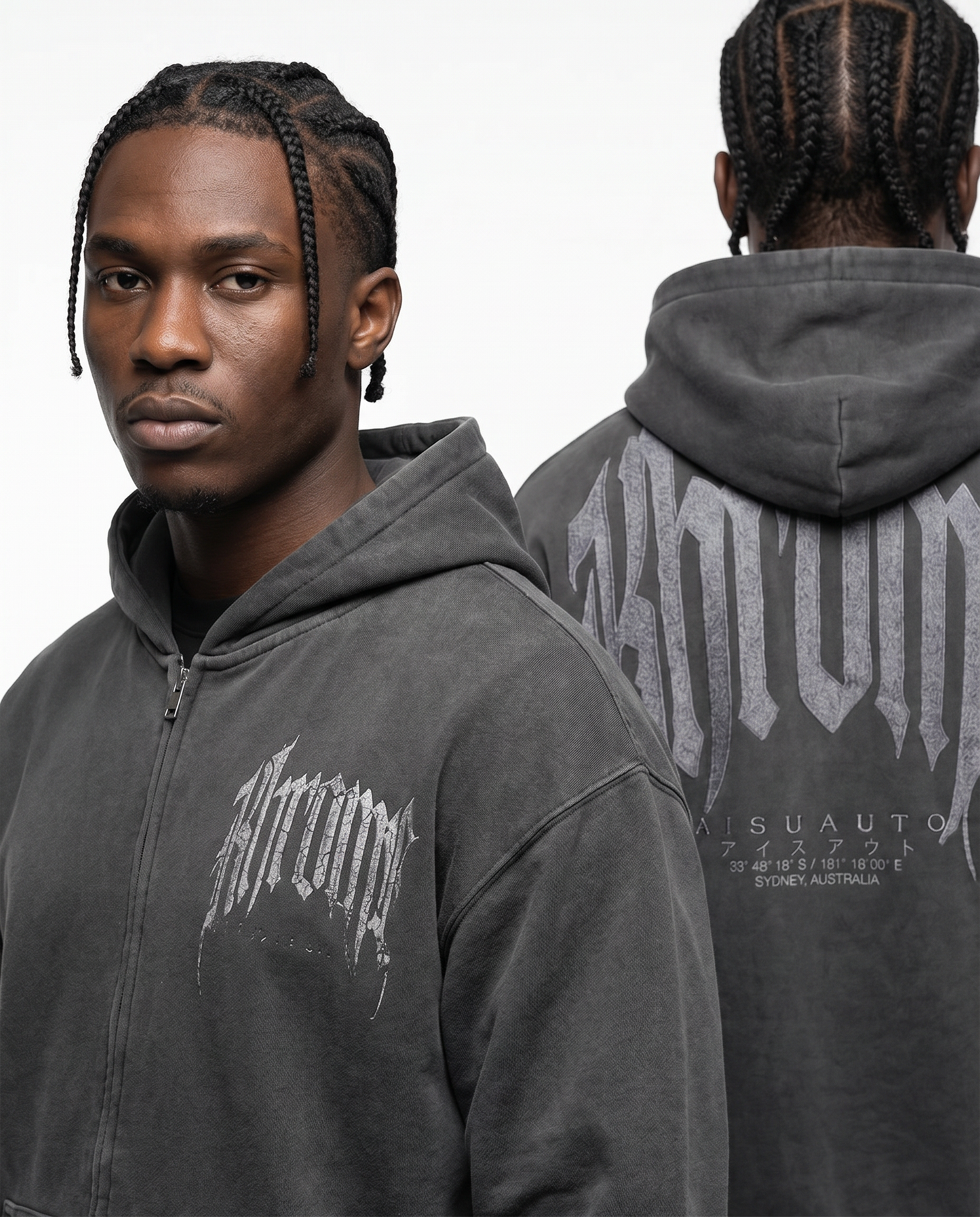 FADED GREY URBAN STREET HOODIE
