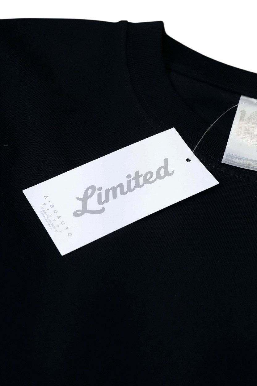 KHROME black oversized fit 100% cotton t-shirt with wide ribbed neckline and dropped shoulders.