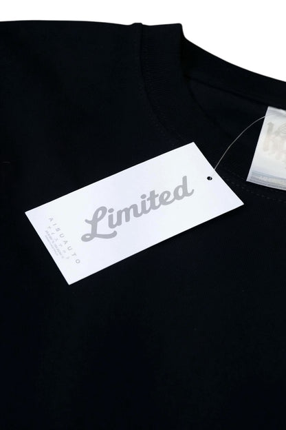 KHROME black oversized fit 100% cotton t-shirt with wide ribbed neckline and dropped shoulders.